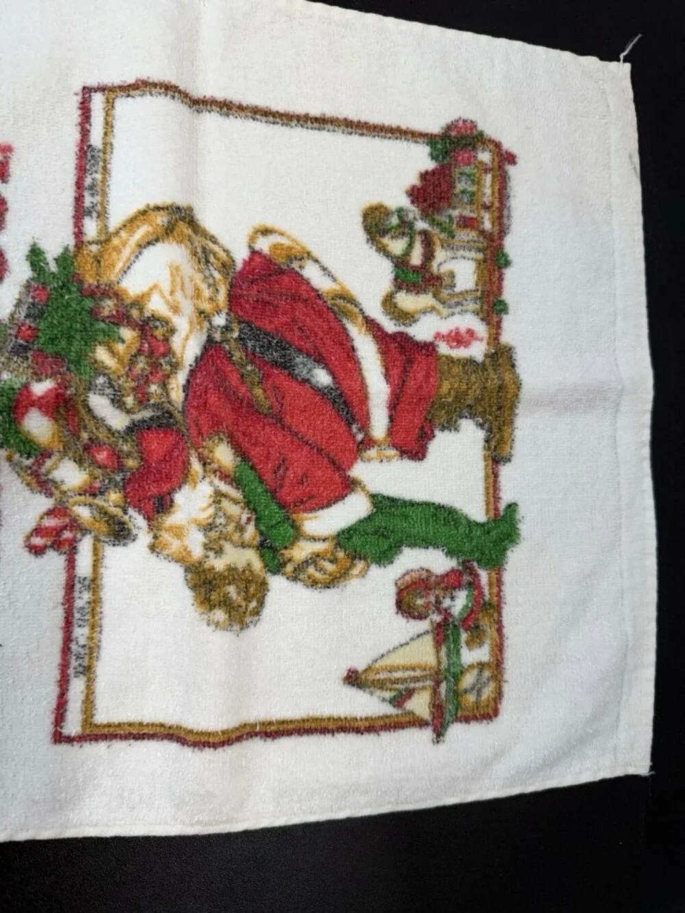 Vintage Cannon Kitchen Dish Towel The Saturday Evening Post Santa Christmas